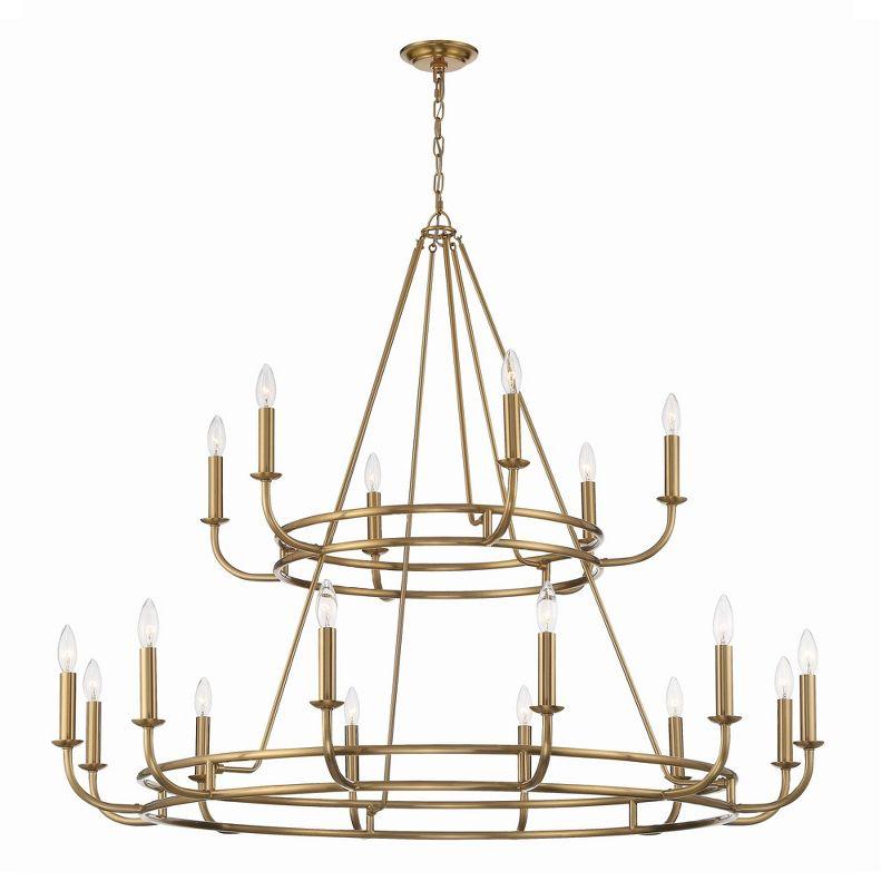 Crystorama Lighting Bailey 18 - Light Chandelier in  Aged Brass