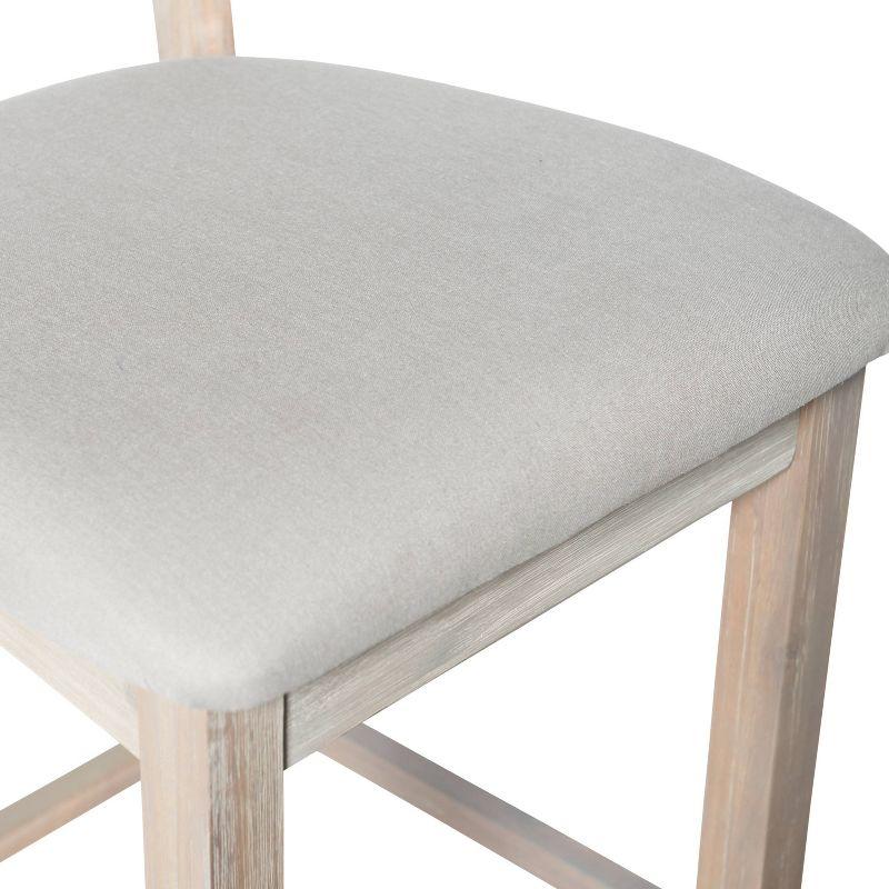 24" Jordan Padded Seat Upholstery Counter Height Barstool Light Gray - Linon: Scandinavian Style, Wood Legs, Polyester