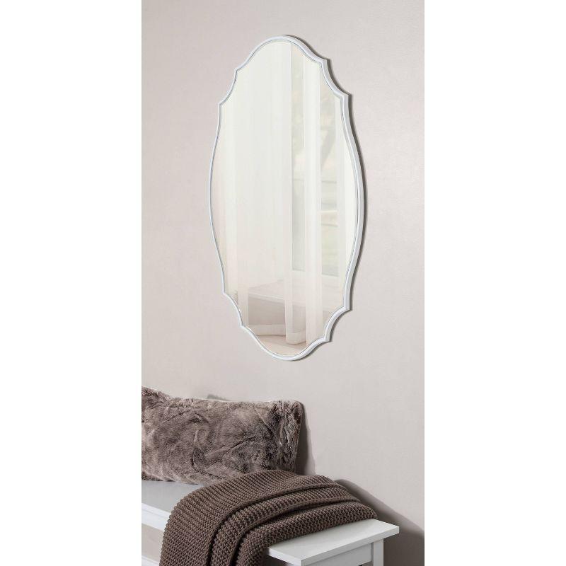 24" x 36" Leanna Scallop Wall Mirror White - Kate & Laurel All Things Decor: Modern Oval Framed, No Assembly Required