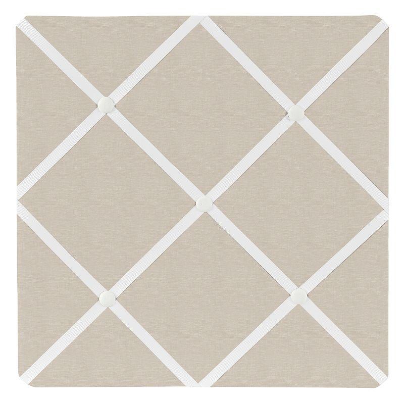 Taupe and Ivory Fabric Memo Board with Button Detail