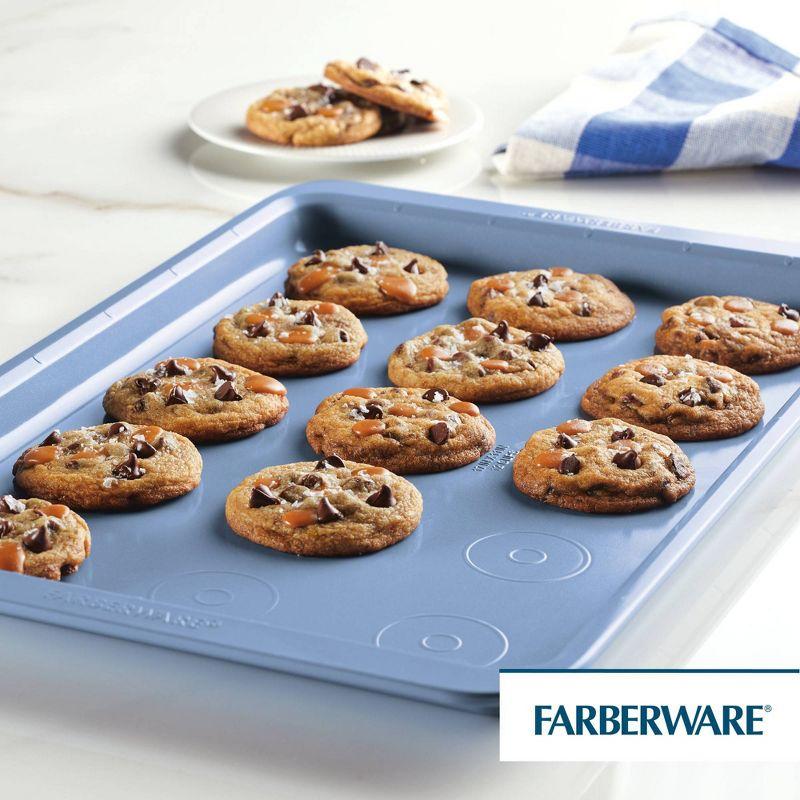 Farberware Easy Solutions 11"x17" Nonstick Steel Bakeware Cookie Pan Baking Sheet - Blue: Dishwasher-Safe Rectangle Sheet