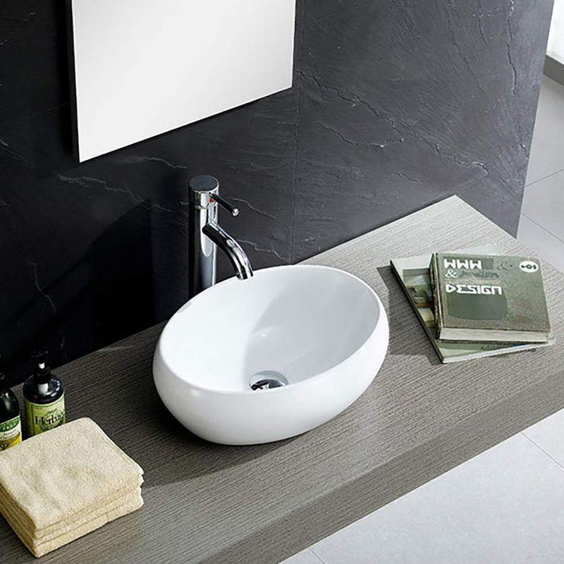 Fine Fixtures Vitreous China Vessel Bathroom Sink- Oval Shape