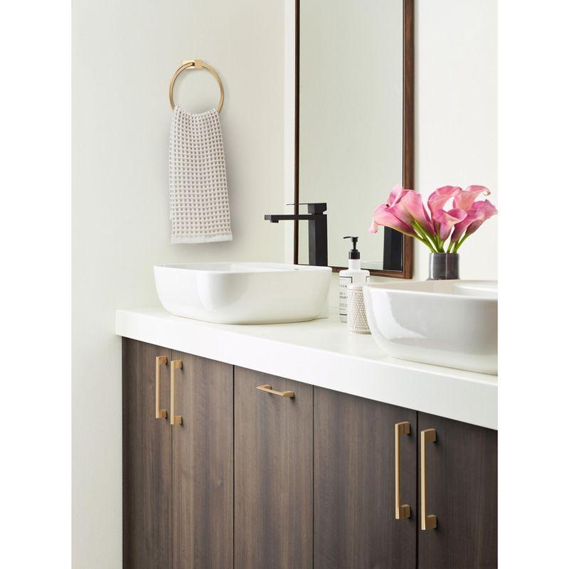 Amerock Riva 3-3/4 inch (96mm) Center-to-Center Champagne Bronze Cabinet Pull