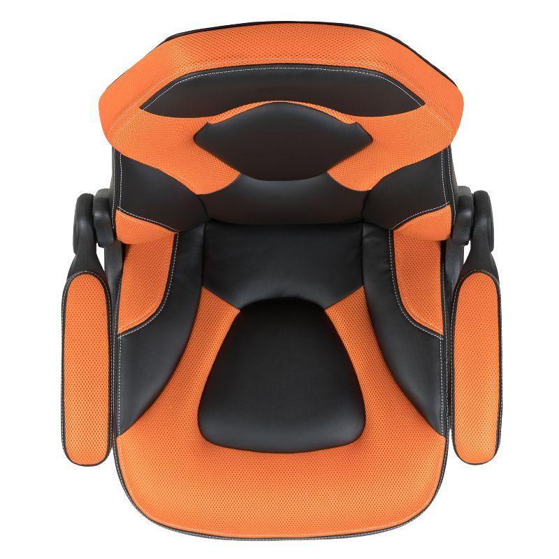 Black Nylon High-Back Ergonomic Gaming Chair with Flip-Up Arms