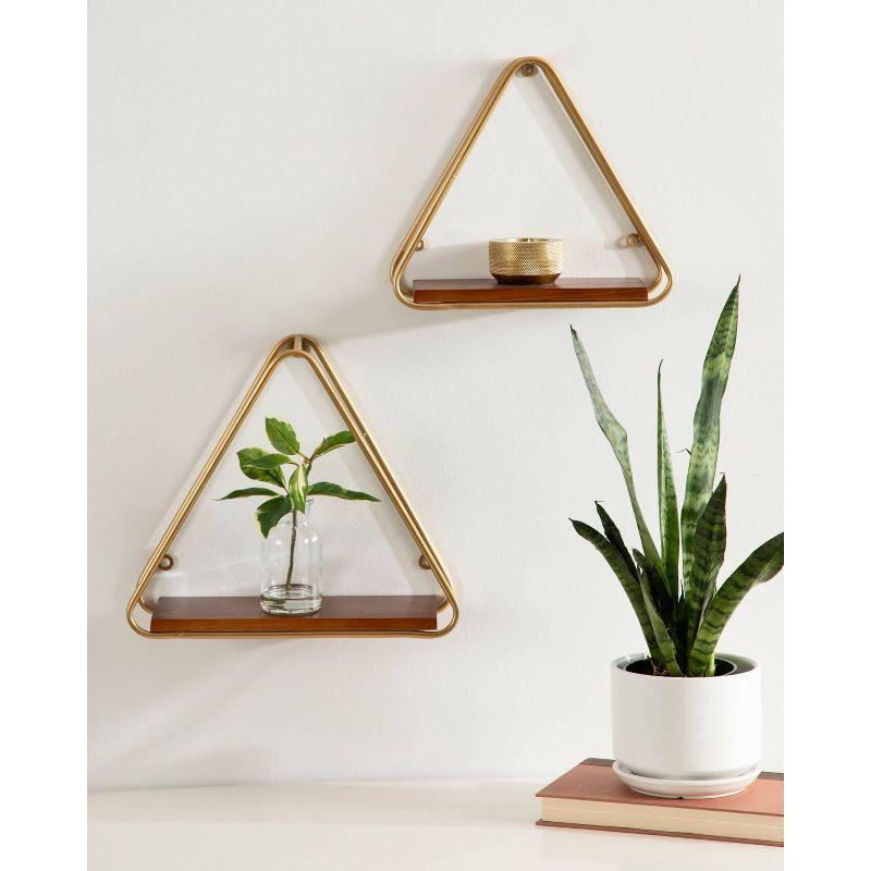 2pc Tilde Triangle Accent Shelf Set - Kate & Laurel All Things Decor