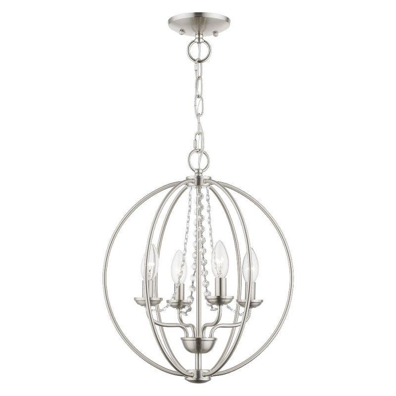 Arabella Brushed Nickel and Crystal 4-Light Chandelier