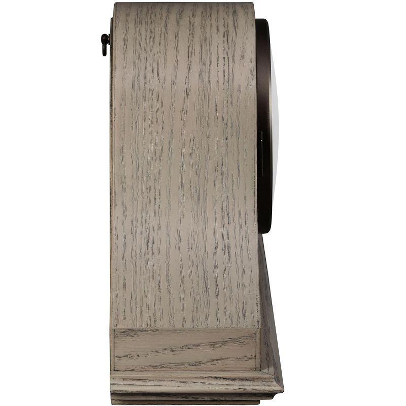 Howard Miller® Lakeside Modern & Contemporary Roman Numeral Oak Wood Key-Wind/Westminster Tabletop Clock in Gold