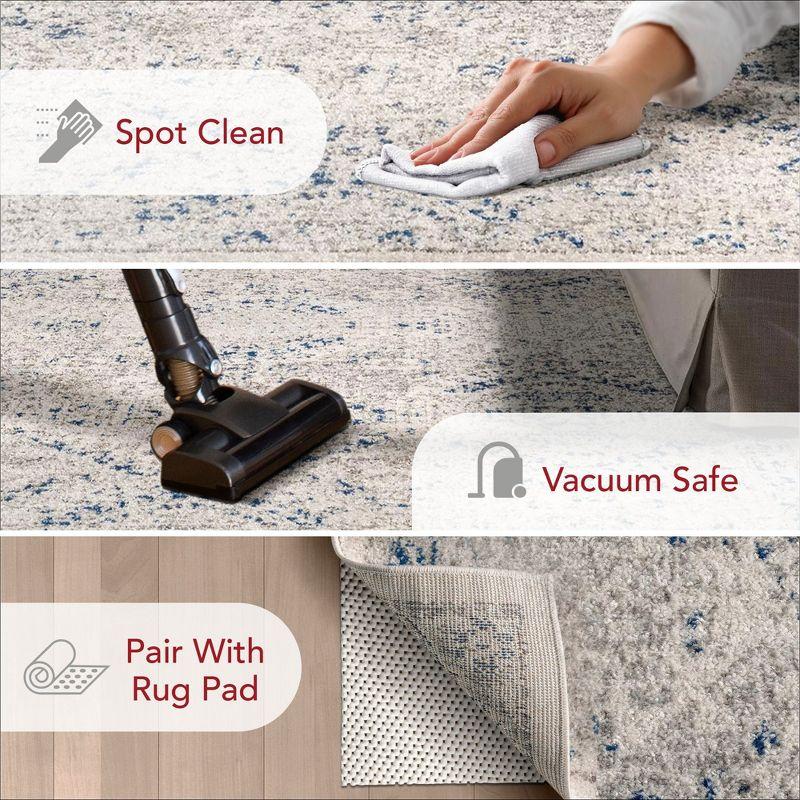 Nuloom Minta Medallion 2x3 Accent Indoor Area Rug for Living Room Bedroom Dining Room Entryway Kitchen, Blue/Off White