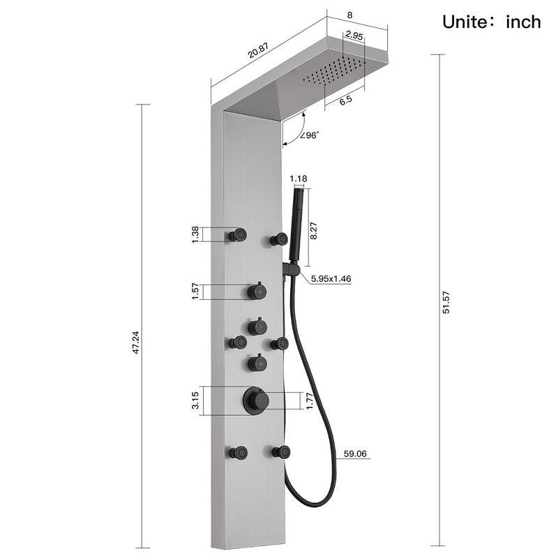 Black Nickel Multi-Function Rainfall Shower Panel System with Body Jets