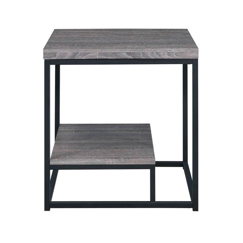 Aspen Weathered Gray Oak Metal Base 3PC Cocktail Table Set