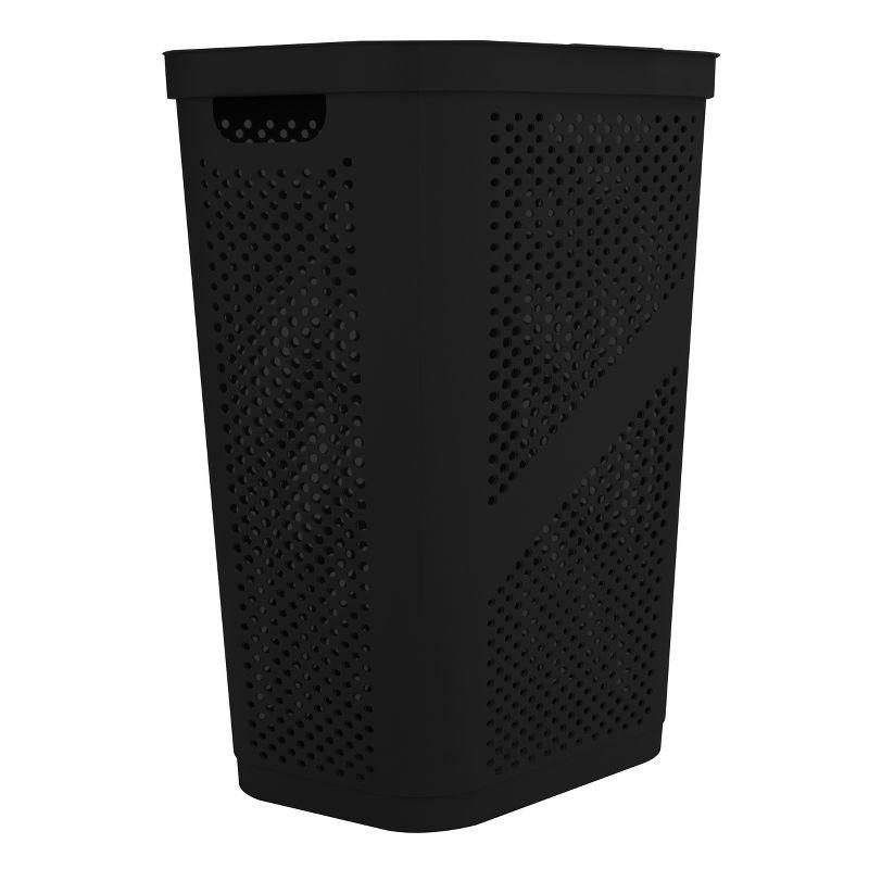 Mind Reader Perforated Plastic Hamper with Lid 60 Liter/16 Gallon, Lightweight Hamper