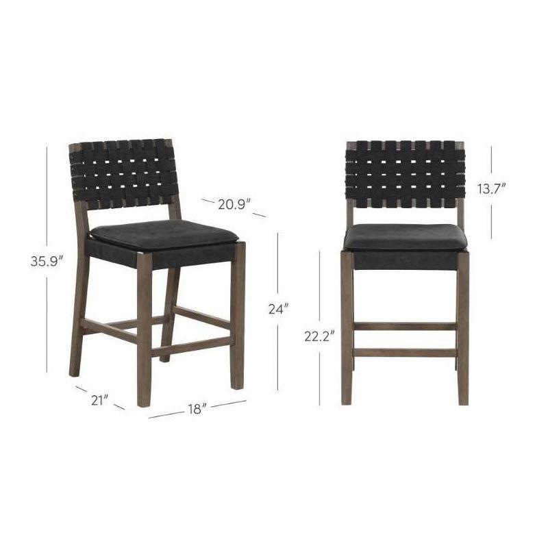 Nathan James Set of 2 Cohen Faux Leather Counter Height Barstool