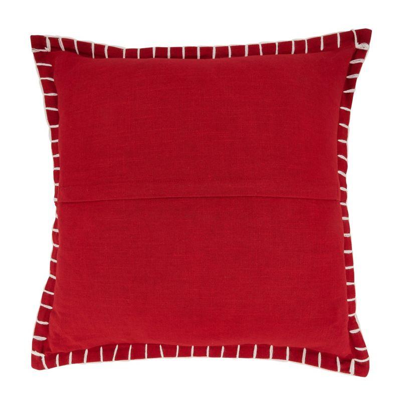 20"x20" Oversize Minimalist Chic Chunky Whip Stitch Square Throw Pillow Cover - Saro Lifestyle