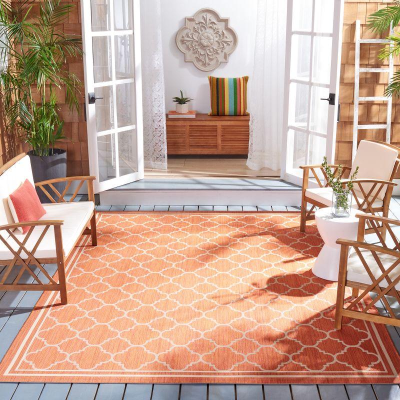 Terracotta & Bone Synthetic Easy-Care Rectangular Rug 8' x 11'