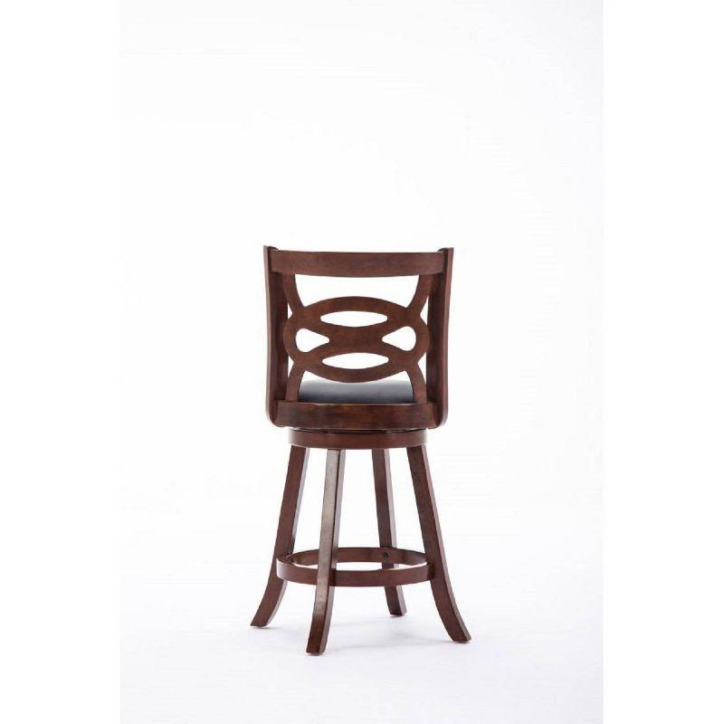 Sienna 24" Counter Height Barstool Hardwood/Cherry - Boraam: Swivel, High Density Foam, 360 Degree