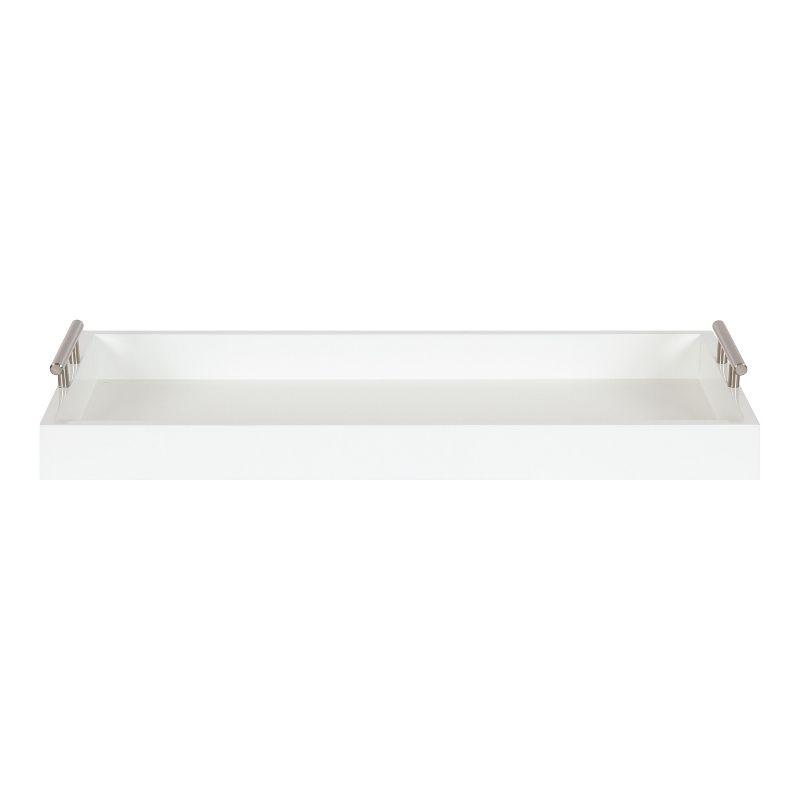 Kate and Laurel Lipton Tray, 10x24, White and Silver