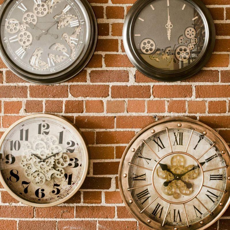 Yosemite Home Decor Gilded Round Gear Clock