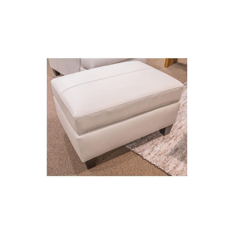 Genoa White Leather Match Contemporary Ottoman