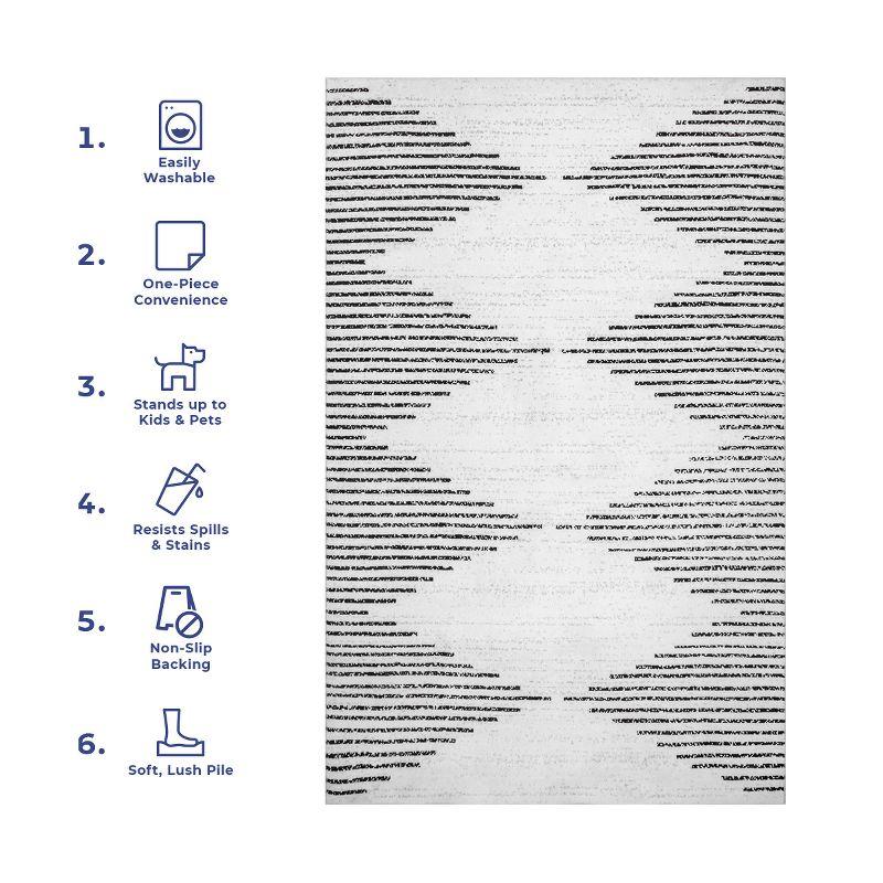 Eco-Chic Diamond Weave 8' x 10' White Synthetic Area Rug