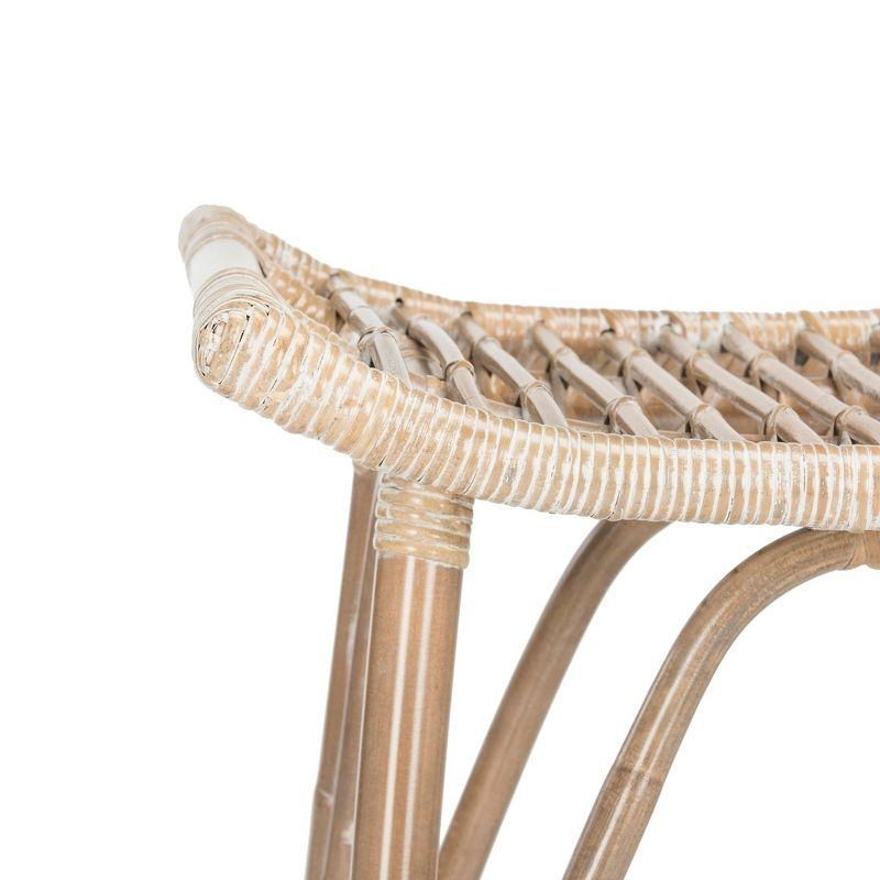 Leda Rattan Bar Stool - WIK6511 - White/Grey - Safavieh