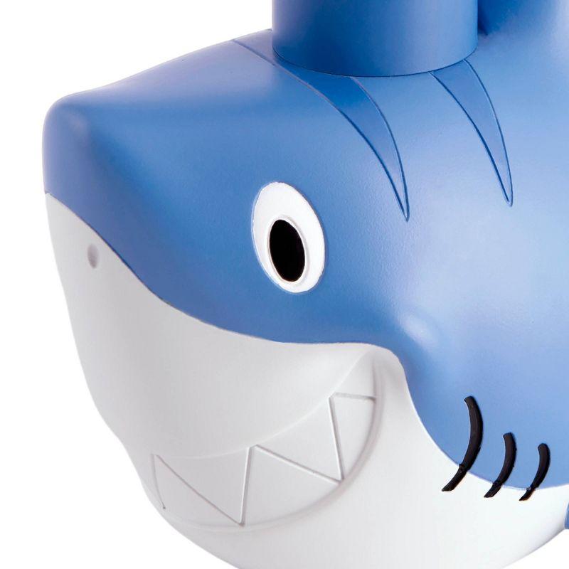 Allure Home Colorful Sharks Kids' 3pc Bath Set: Resin Bathroom Accessories, Soap Dispenser, Dish & Brush Holder