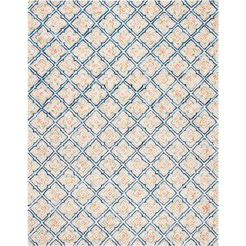 Trace TRC512 Hand Tufted Area Rug - Ivory/Navy - 8'x10' - Safavieh.