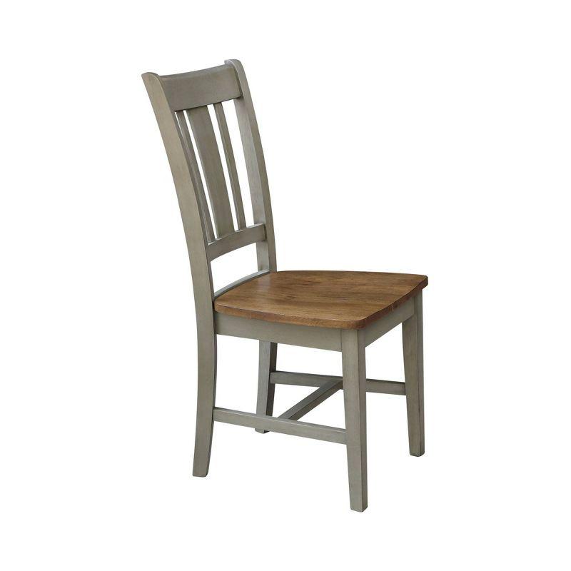 Set of 2 San Remo Splat Back Chairs Natural - International Concepts: Solid Wood, Mid-Century Design, Spot Clean
