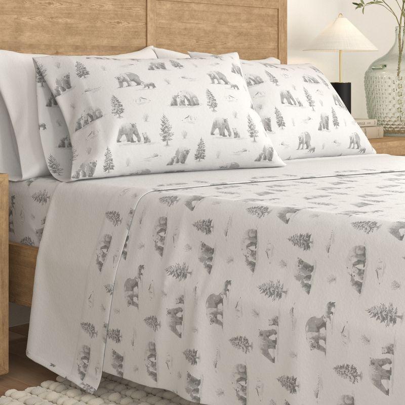 100% Cotton Lodge Printed Flannel Sheet Set