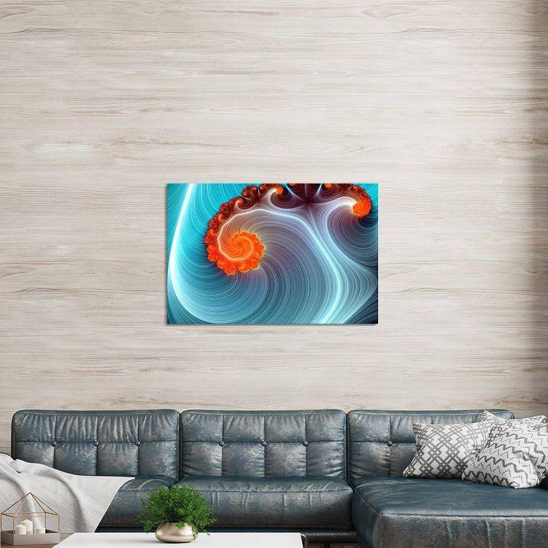 12" x 18" x 1.5" Blue Lagoon by Unknown Artist Unframed Wall Canvas - iCanvas: Modern Style Digital Abstract Art
