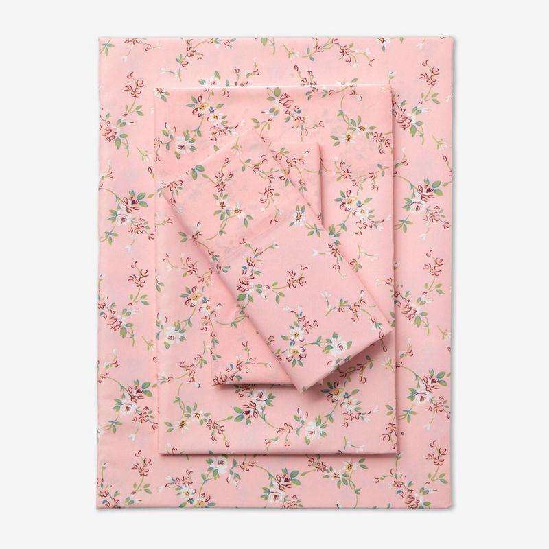 BrylaneHome Floral Sheet Set - Queen, Pink Floral