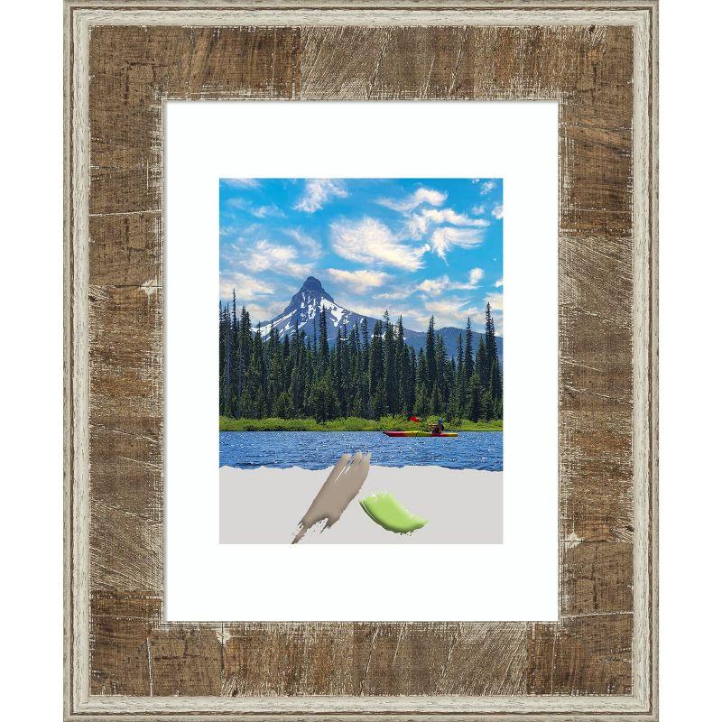 Amanti Art Farmhouse Brown Narrow Wood Picture Frame Opening Size 11x14 in. (Matted To 8x10 in.)