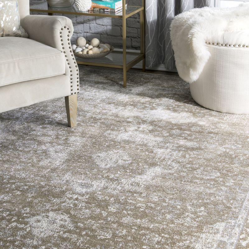 Nuloom Verona Oriental/Persian 5x7 Indoor Area Rug for Living Room Bedroom Dining Room Kitchen, Brown/Off White