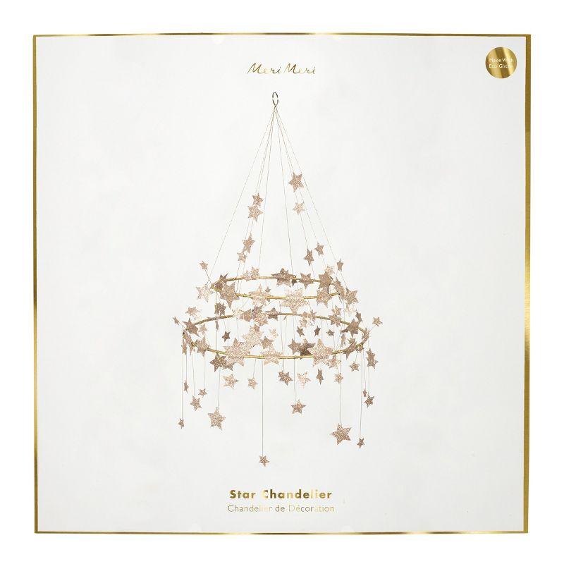 Meri Meri Gold Sparkle Star Chandelier (Pack of 1)