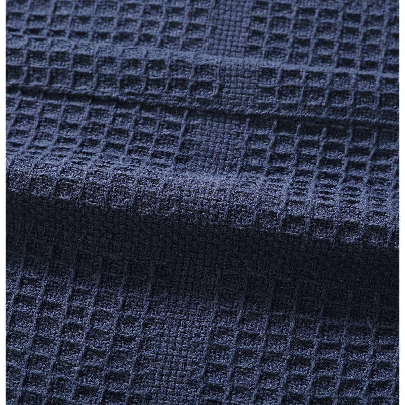 Kenneth Cole Waffle Grid Solid Cotton Blanket