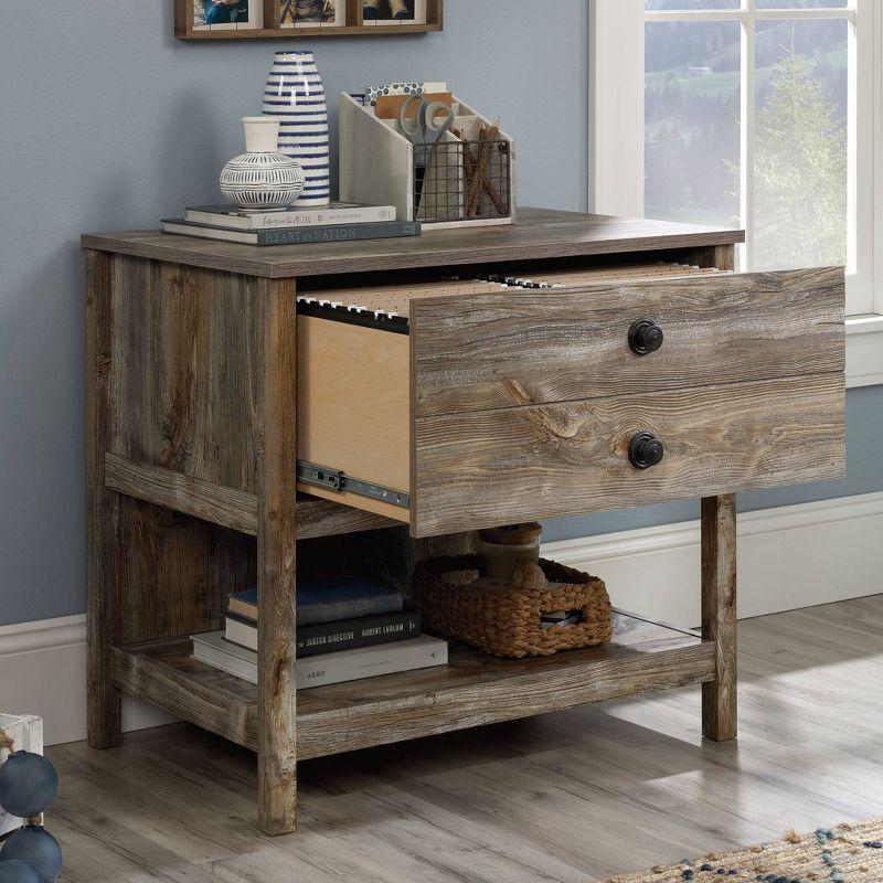 Rustic Cedar 1-Drawer Lateral File Cabinet with Open Shelf