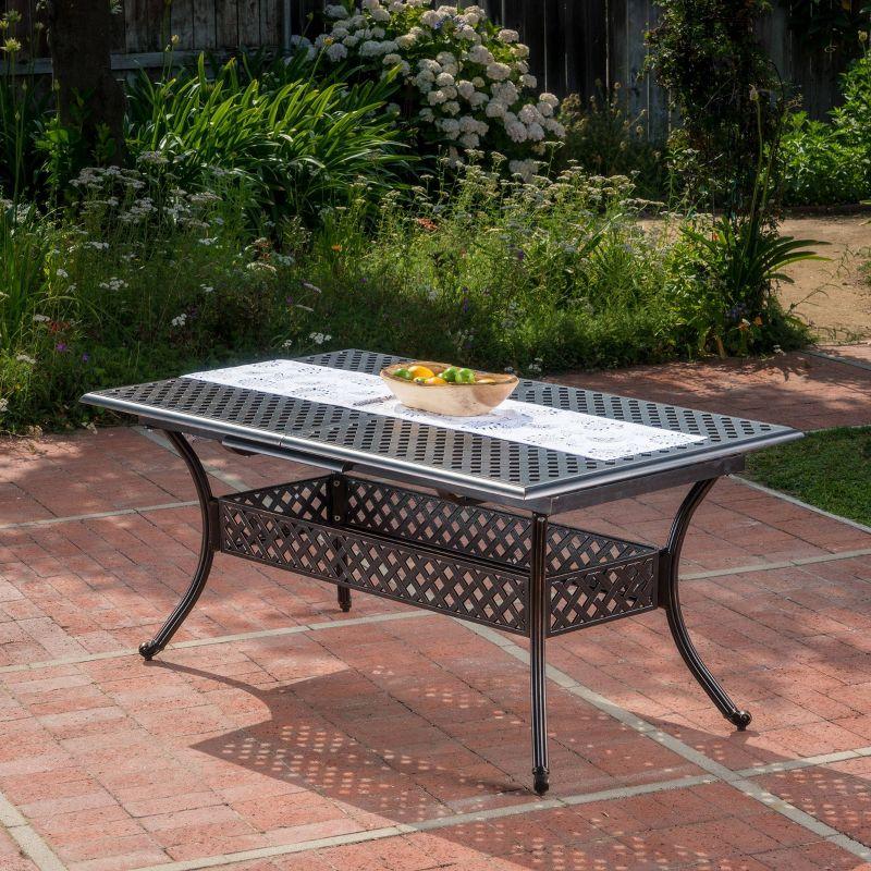 Abigail Black Cast Aluminum Expandable Outdoor Dining Table