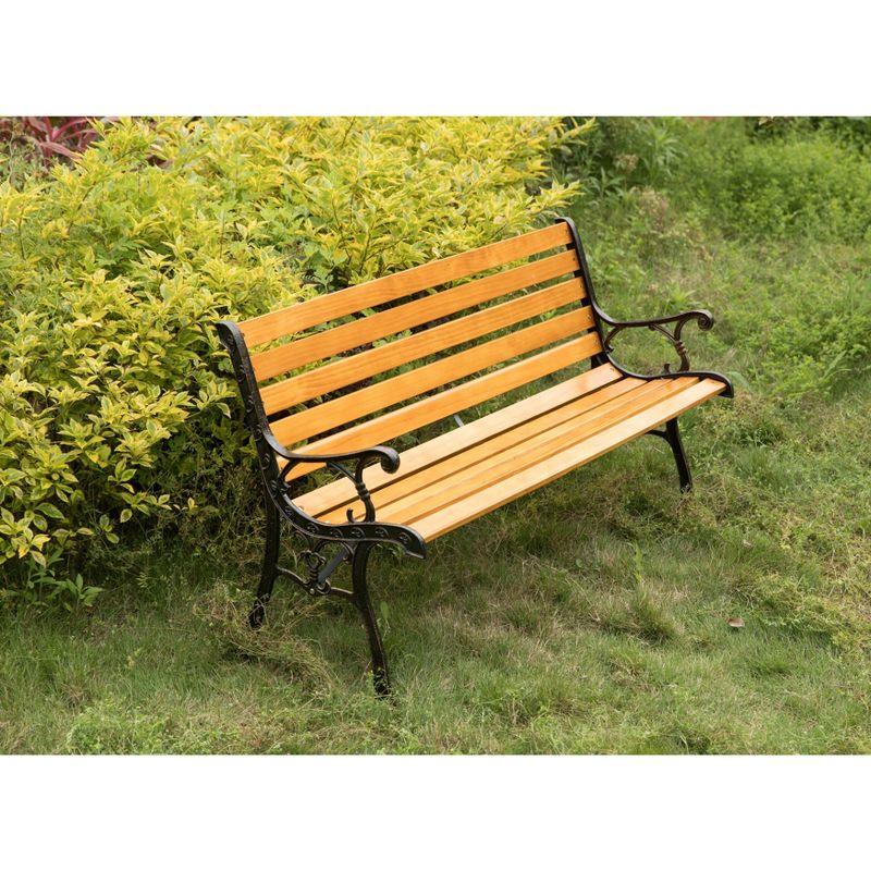 Kambrya Metal/Solid Wood Outdoor Bench