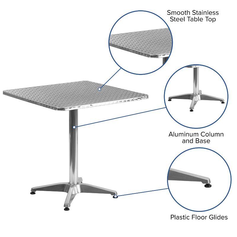 Flash Furniture Mellie 27.5'' Square Aluminum Indoor-Outdoor Table with Base