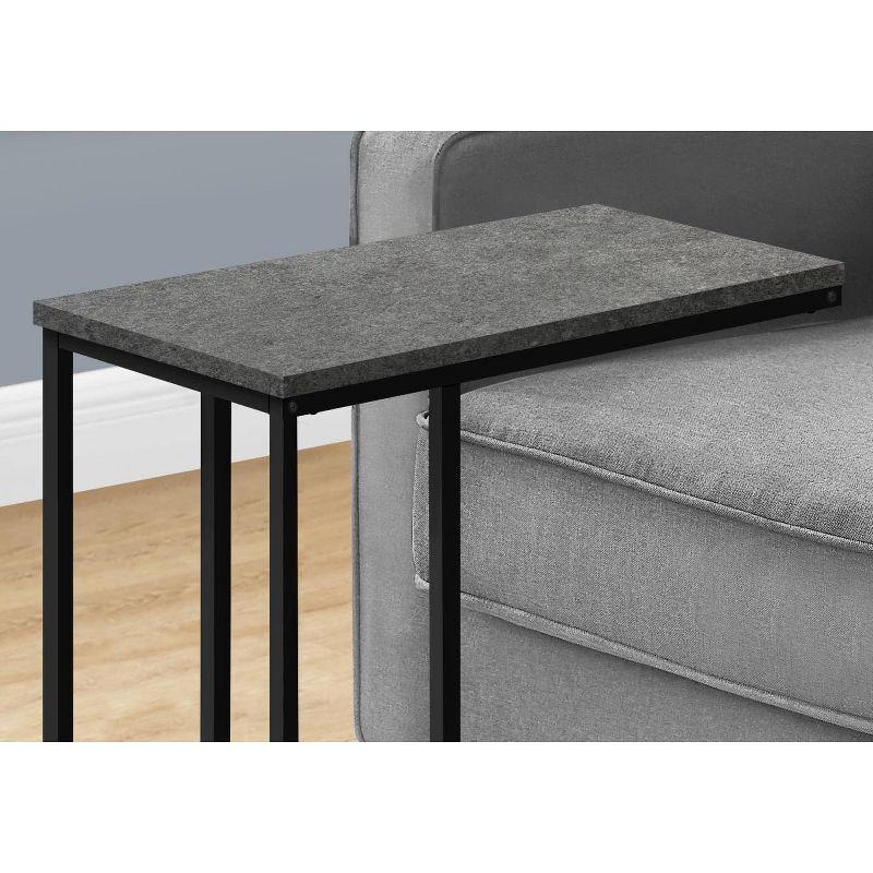 Household Essentials Jamestown C-Shaped End Table Slate Gray: Iron Frame, Particle Board Top, Assembly Required