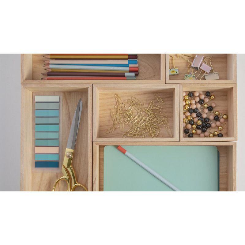 Thomas Martha Stewart 6 Piece Wooden Desk Drawer Organizer Set