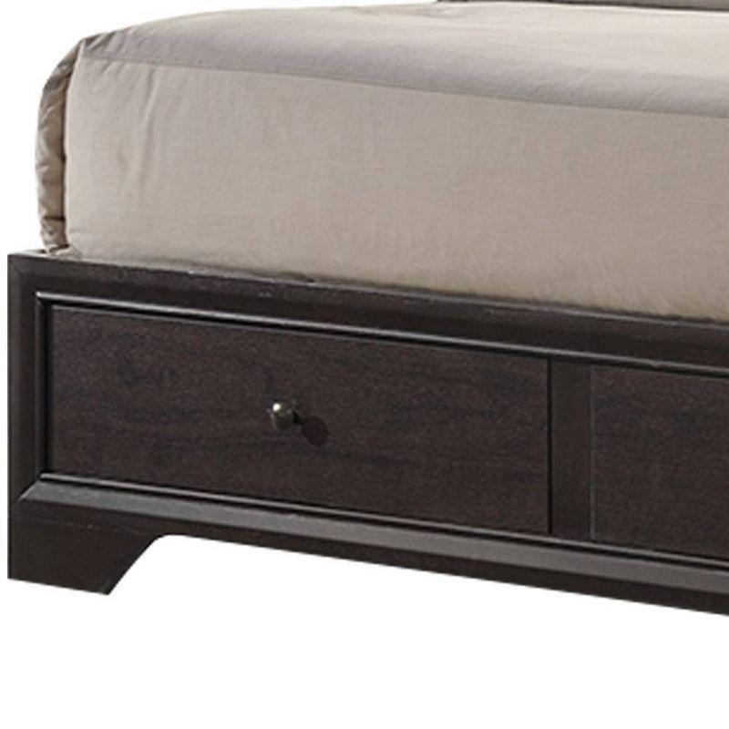 Madison 88" Queen Bed Espresso - Acme Furniture: Storage Headboard, No Box Spring Needed