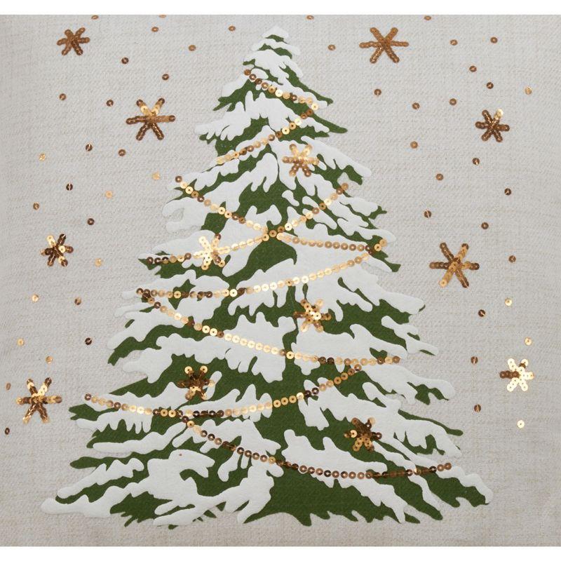 Saro O Tannenbaum Collection Sequined Throw Pillow