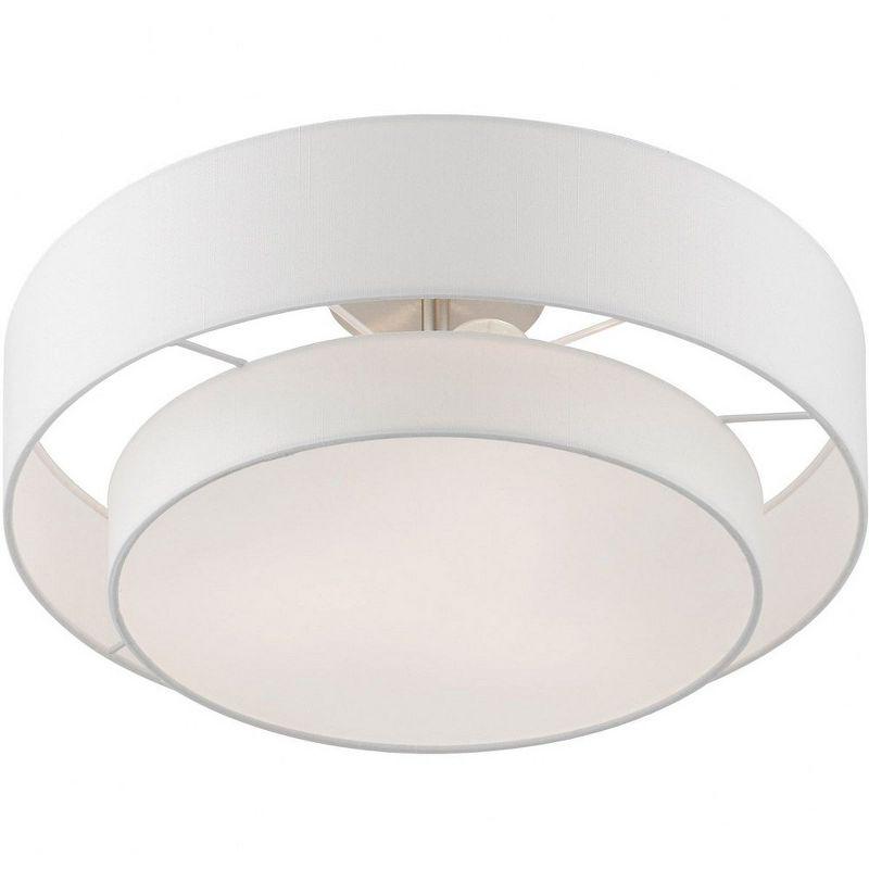 Livex Lighting Meridian 3 - Light Semi-Flush Mount in  Brushed Nickel