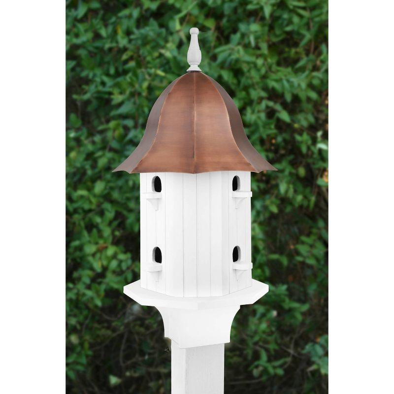 Dovecote Manor Pure Copper Bird House - White - Good Directions: Mango Hardwood Base, No Assembly Required