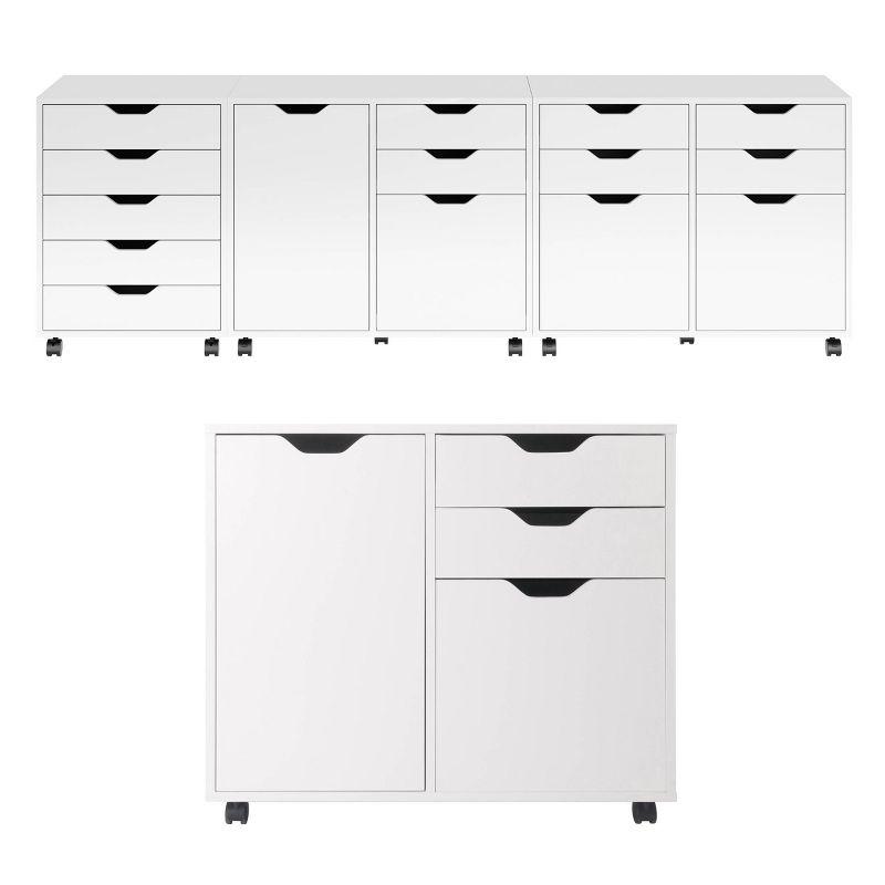 White Mobile 2-Drawer Filing Cabinet with Adjustable Shelf