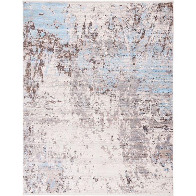 Gray Hand-Knotted Synthetic 8' x 10' Area Rug