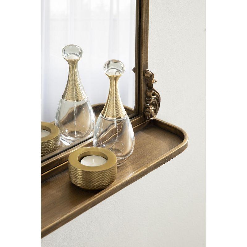 Kate and Laurel Arendahl Functional Mirror with Shelf - Gold, 21x32