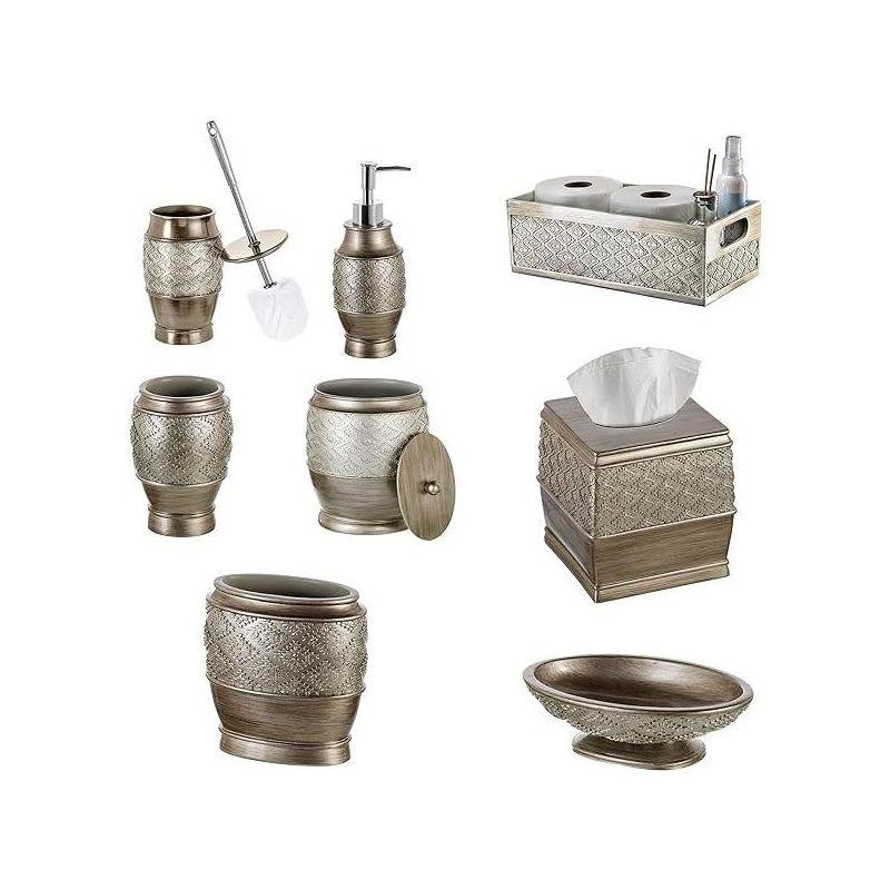 Creative Scents Dublin Silver Bathroom Accessory Set - 6 Piece