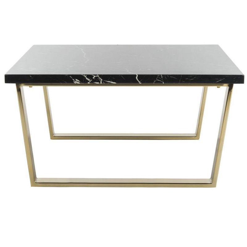 Carmen Square Coffee Table - Black/Brass - Safavieh