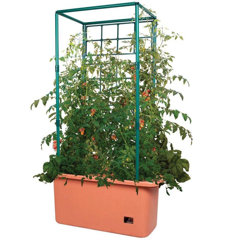 Hydrofarm GCTR 10 Gal Tomato Garden Planting System & 4' Trellis Tower on Wheels